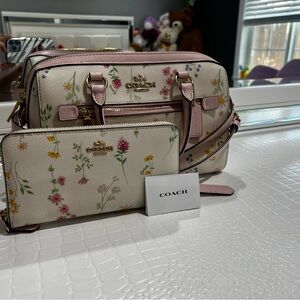 COACH Rowan Satchel w/ Wildflower